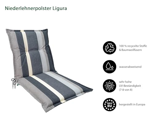 Dehner Ligura Niederlehnerpolster grau 50x52x50 cm waschbar