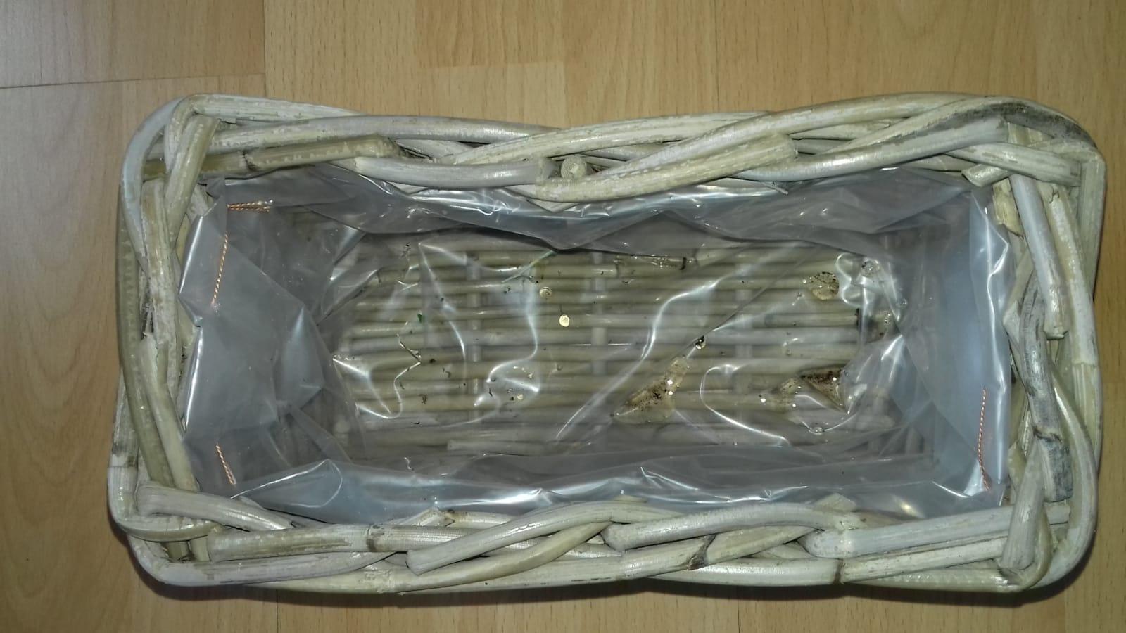 Dehner Rattan Pflanzkasten 30x15x15cm grau-braun wetterfest