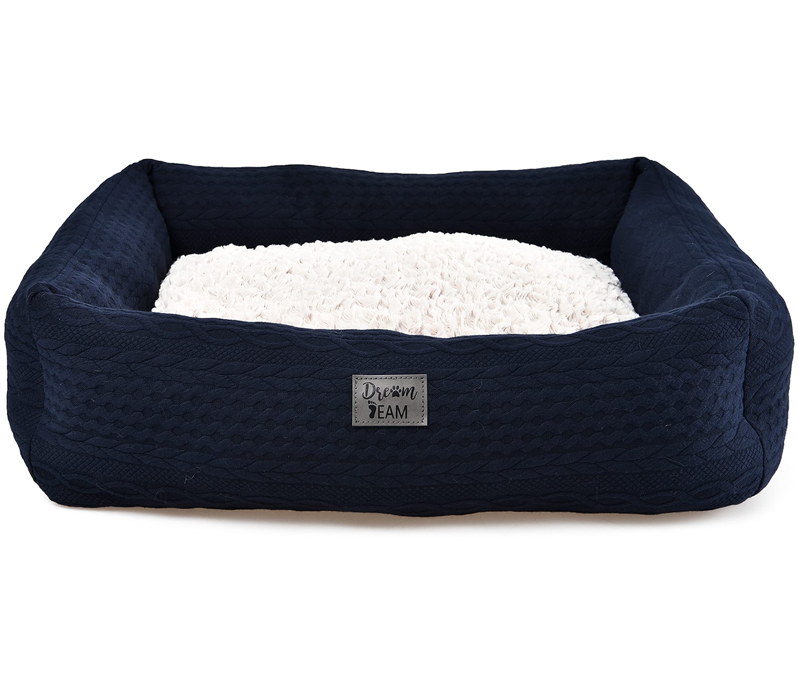 Dehner Lieblinge Dream Team Knitted Kuschelbett grau 48x61 cm waschbar