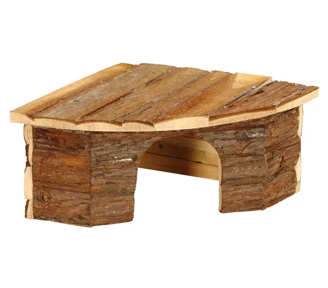 Dehner Nager-Eckhaus Purzel Kleintierhaus 42cm Holz natur
