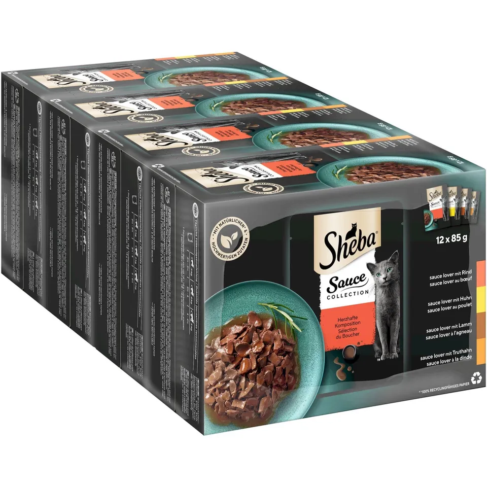 Sheba Sauce Collection Nassfutter 48x85g mit Soße