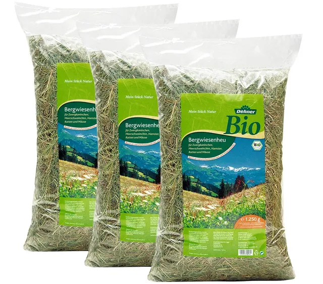 Dehner Bio Bergwiesenheu Nagerfutter 3x1,25 kg
