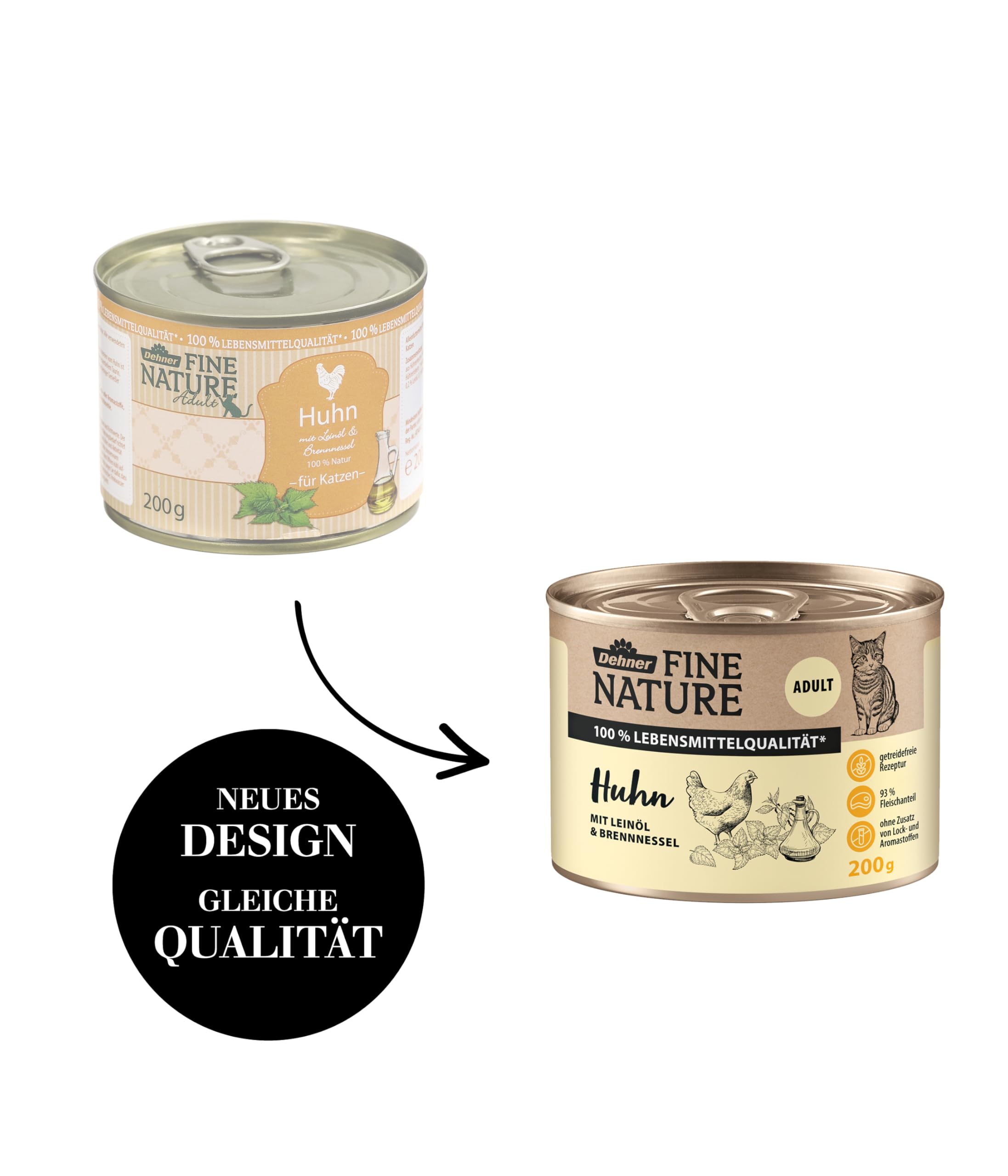 Dehner Fine Nature Adult Nassfutter Huhn 6x200g
