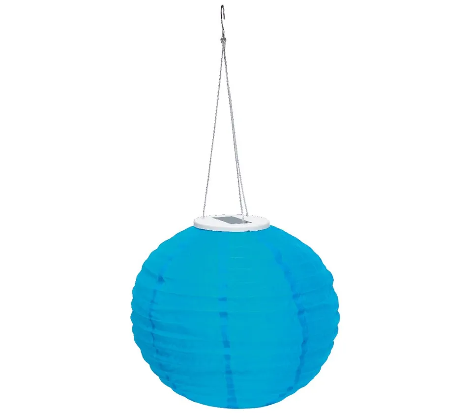 Dehner Solar Lampion Gartenleuchte blau Nylon 28cm