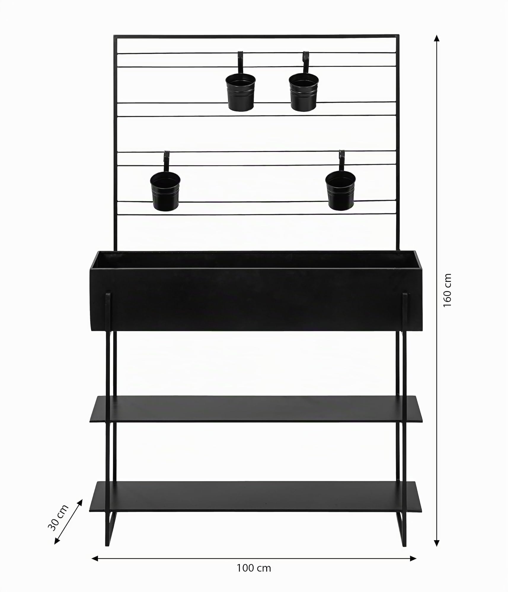 Dehner Provence Hochbeet Metall 160x100x30 cm schwarz