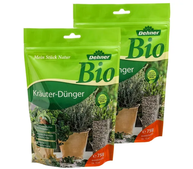 Dehner Bio Kräuter-Dünger 2x750 g NPK 8+4+8