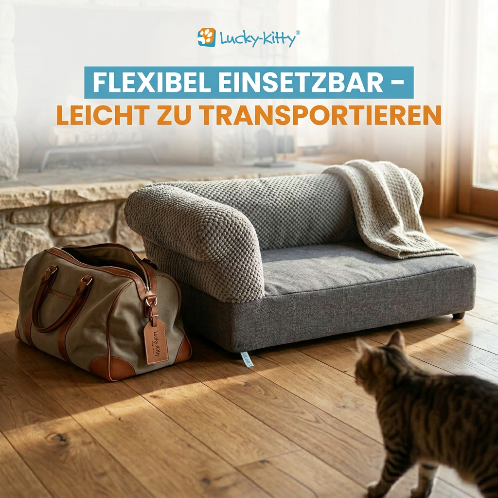 Lucky-Kitty Katzenlounge LUXE Katzenbett Kissen Memory-Foam