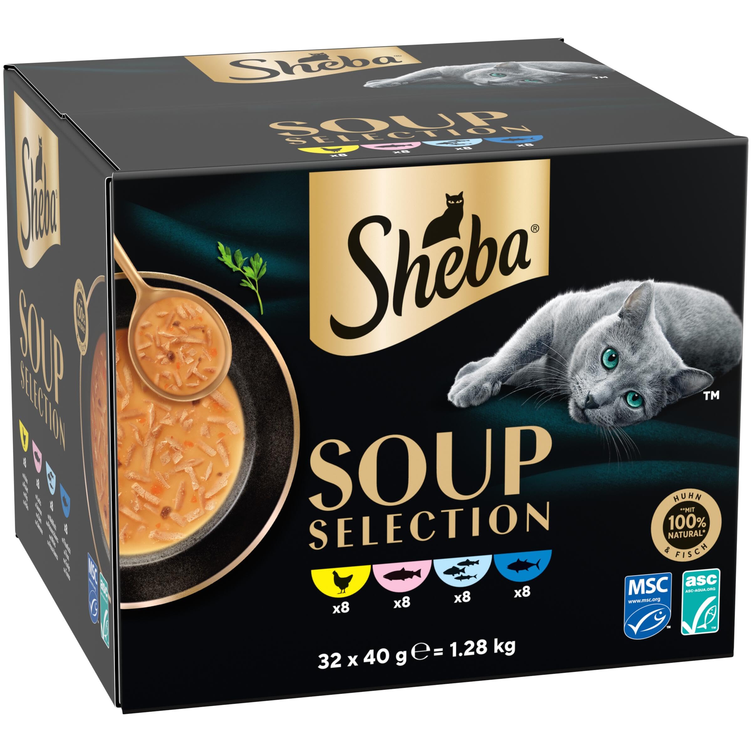 Sheba Soup Mix Nassfutter 32x40g Huhn Fisch getreidefrei