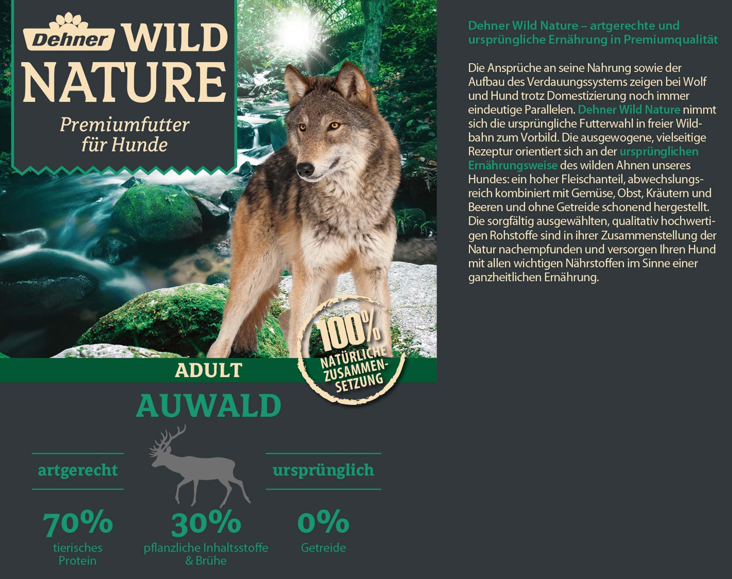 Dehner Wild Nature Auwald Nassfutter Wild 6x800g getreidefrei