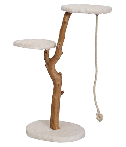 Dehner Premium Lovely Nero Kratzbaum braun-weiß 109 cm Hartholz