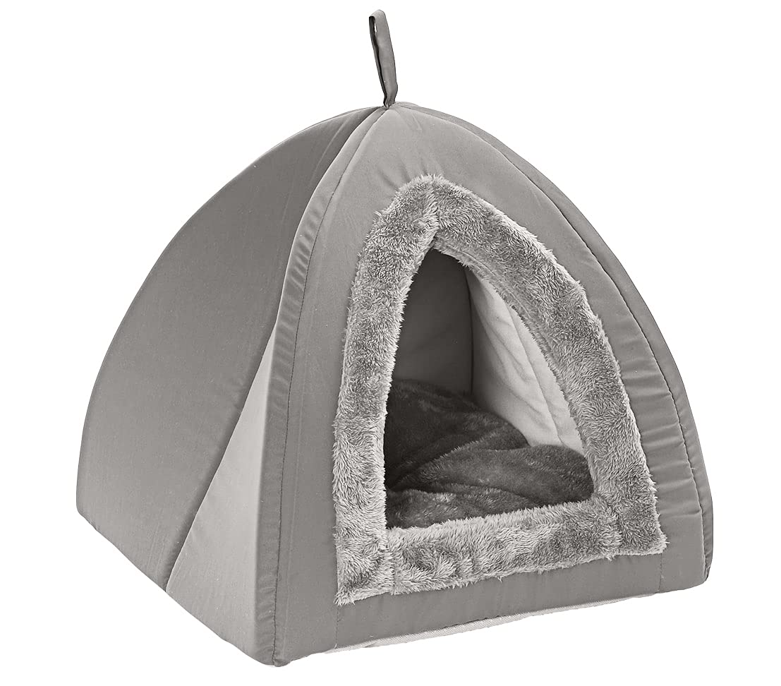 Dehner Lieblinge Findus Katzen Kuschelhöhle Grau 40x40x35