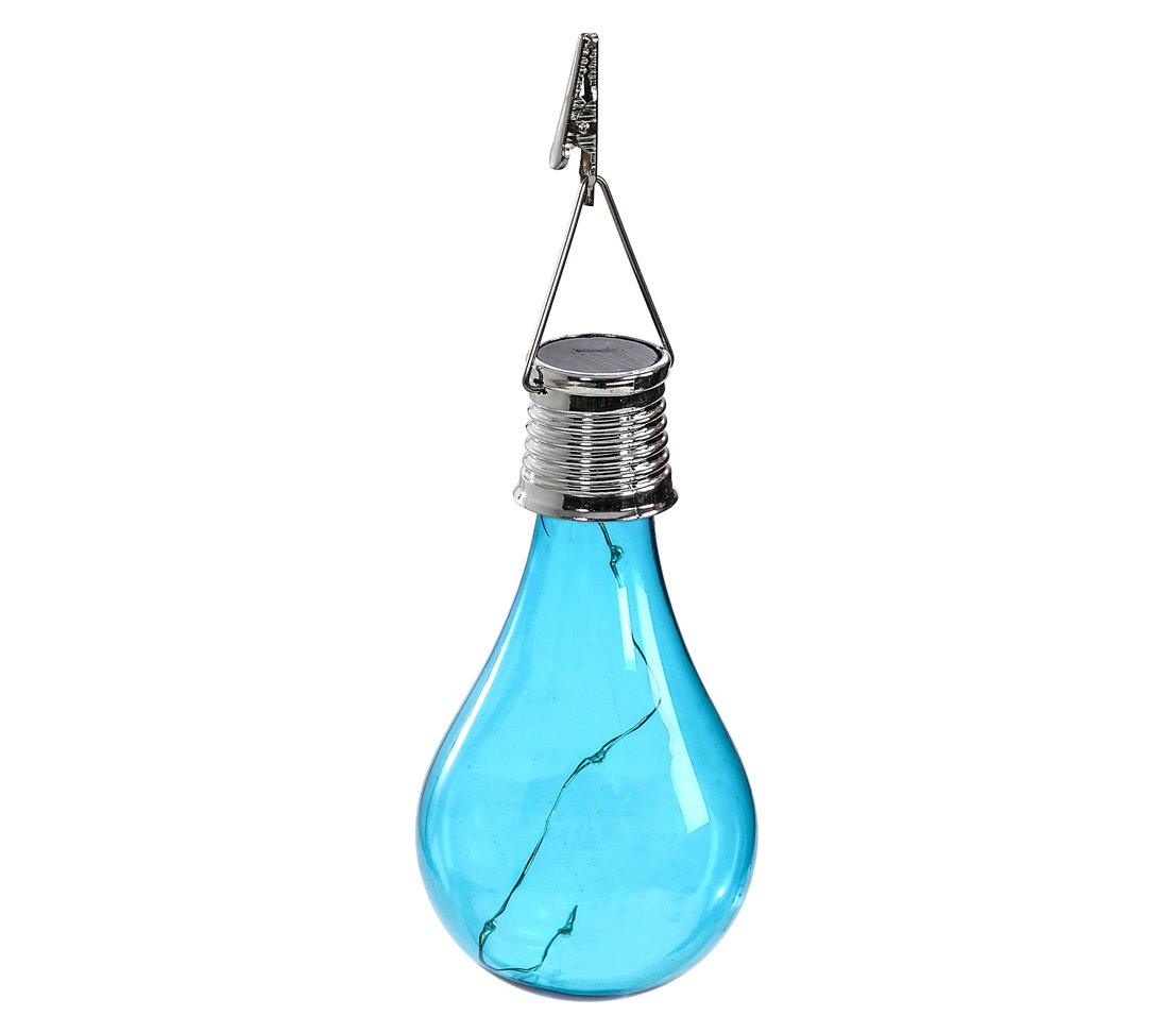 Dehner Solar-Glühbirne 4er Set Glas blau D7cm