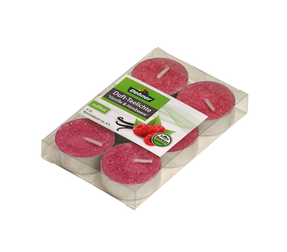 Dehner Premium Lovely Duft-Teelichter Vanille-Himbeere 36 Stück