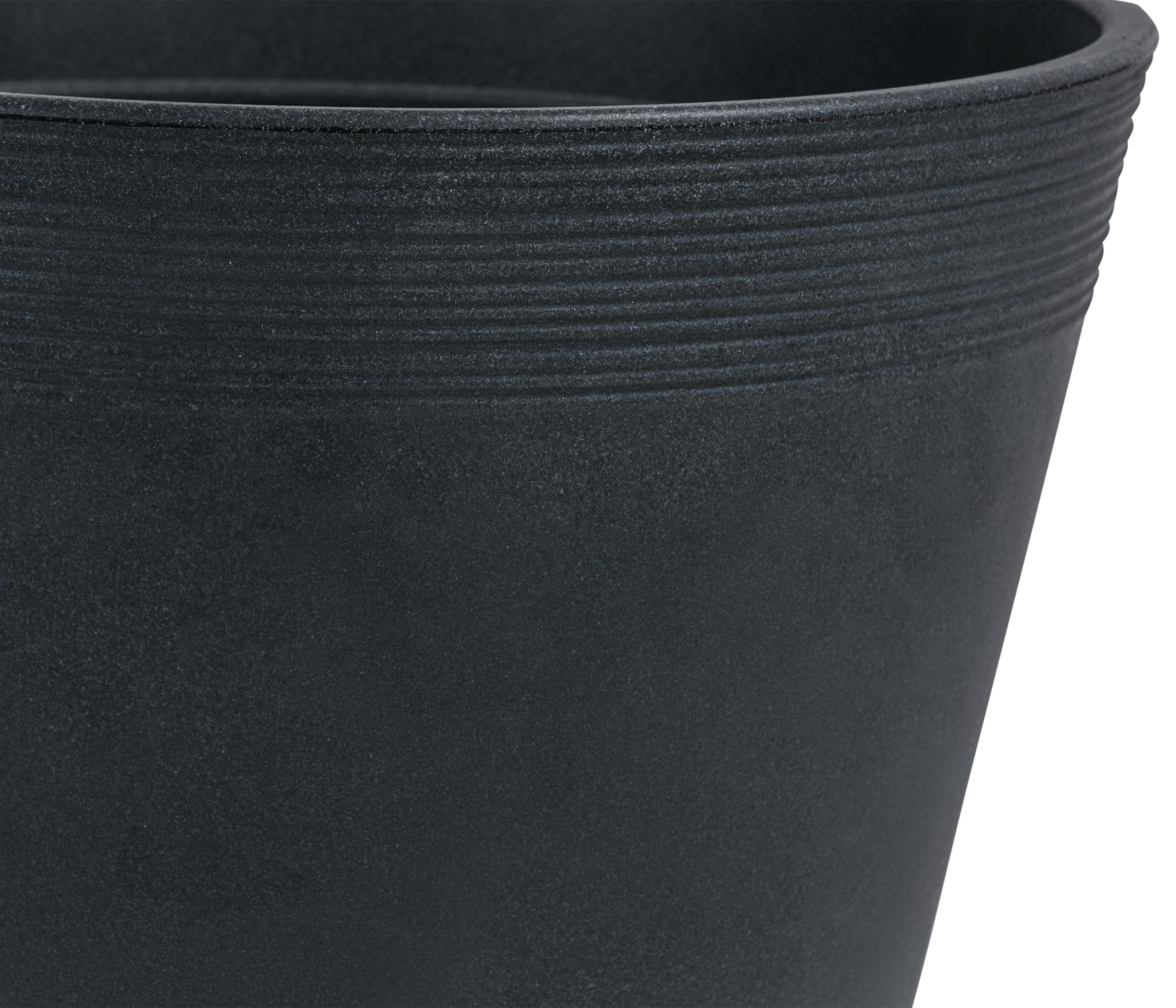 Dehner Groovy Blumentopf anthrazit Ø 33 cm frostbeständig