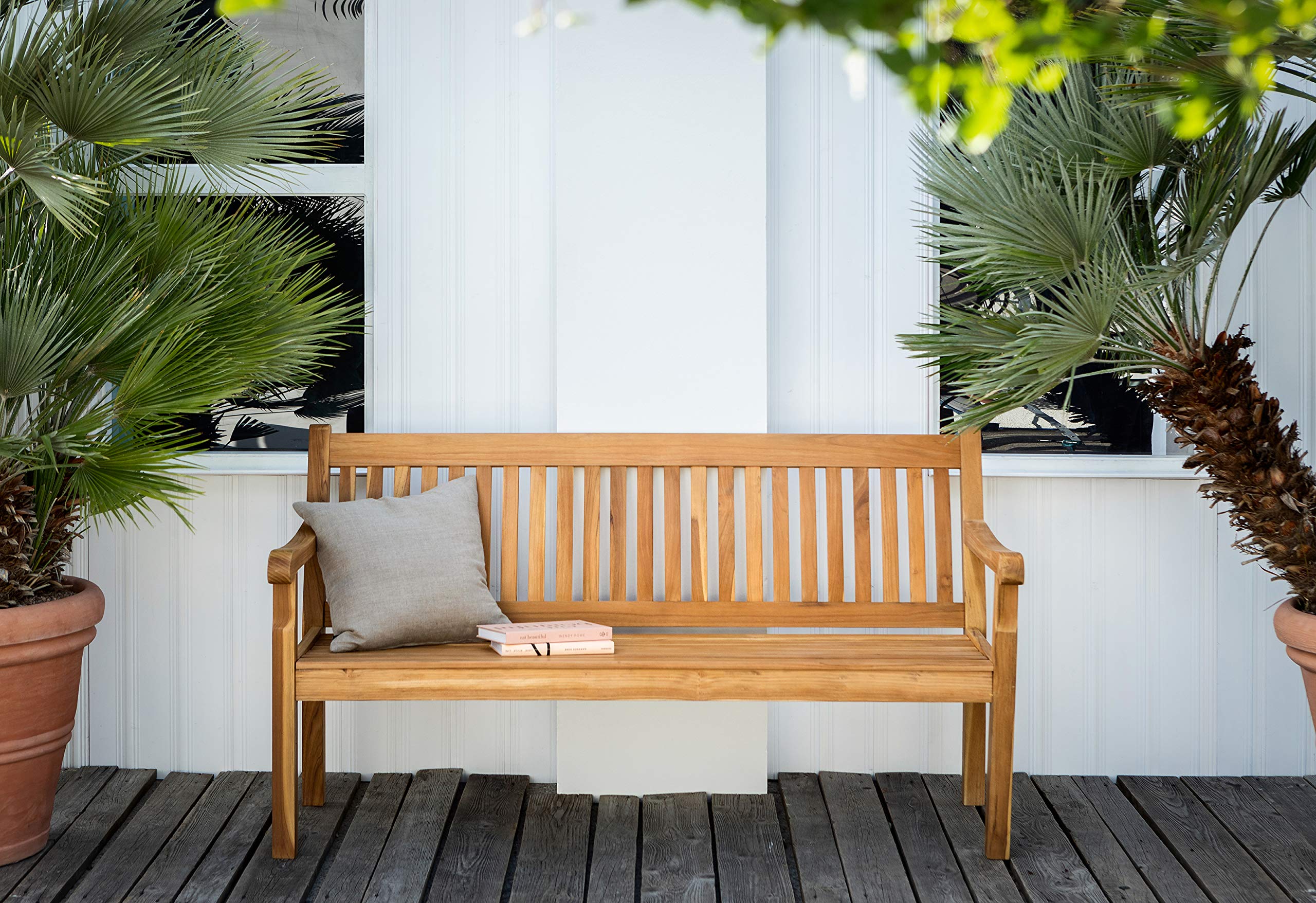 Dehner Havanna Gartenbank natur 160x67x89 cm Teak 3-Sitzer