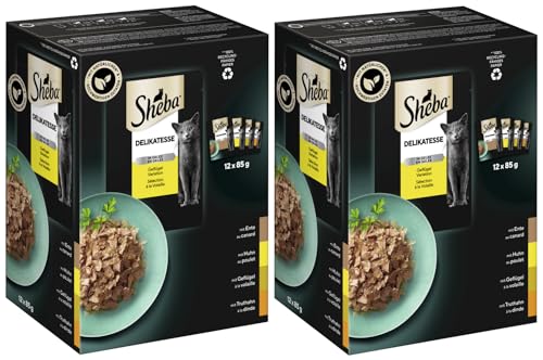 Sheba Delikatesse Gelee Nassfutter Geflügel 24x85g Schale