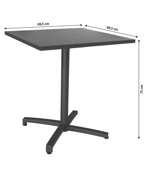 Dehner Riverside Klapptisch grau 69,5x75 cm Aluminium Keramik