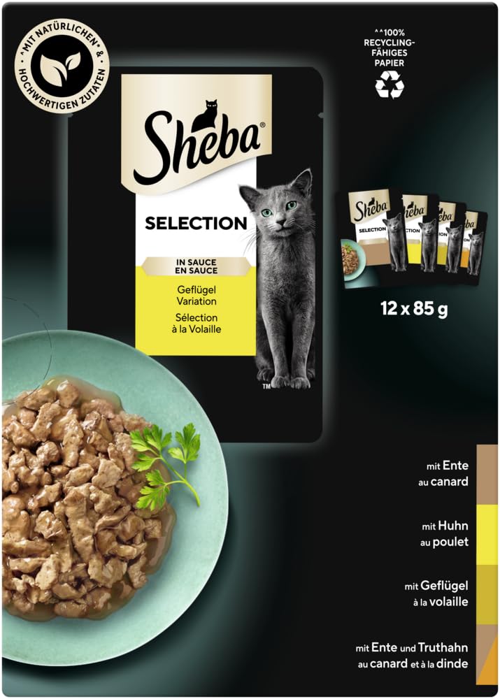 Sheba Selection in Sauce Nassfutter Geflügel 12x85g samtig