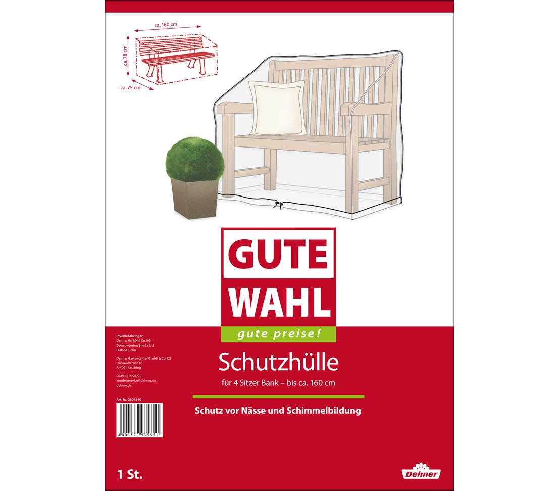 Dehner Gute Wahl Schutzhülle Gartenbank 160x75 transparent