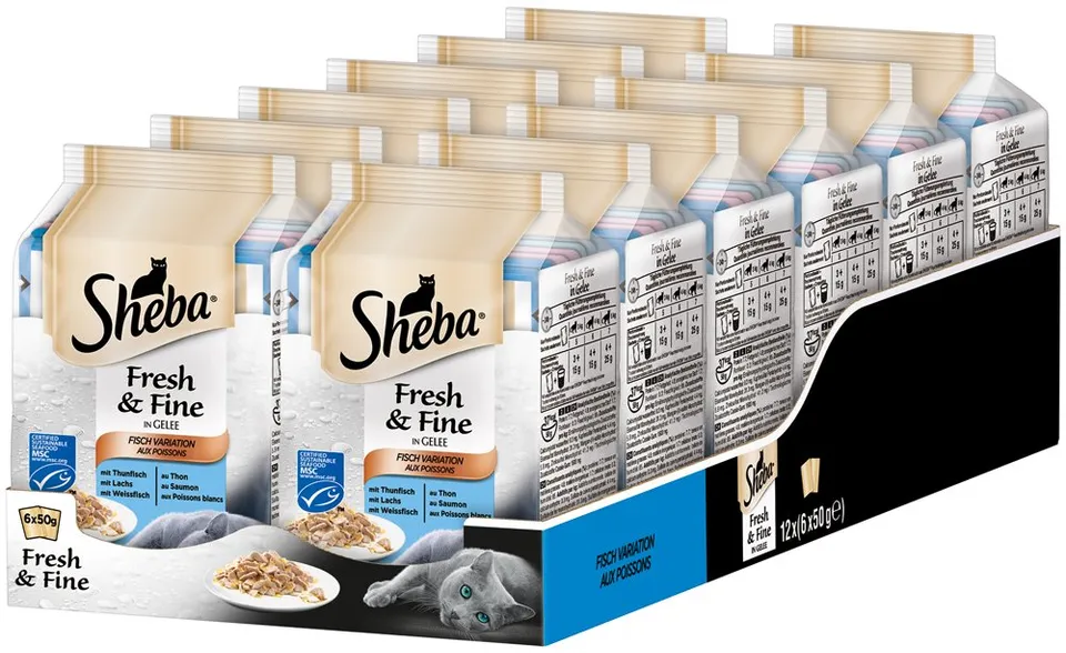 Sheba Fresh & Fine Nassfutter Fisch Variation 72x50 g getreidefrei