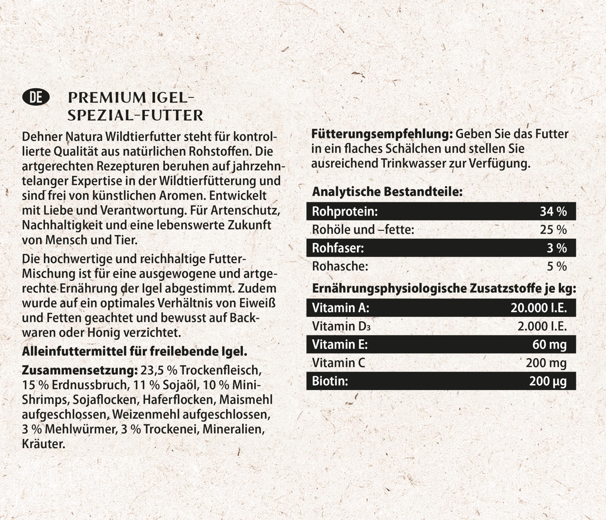 Dehner Natura Premium Igelfutter 1,5 kg Alleinfutter fleischhaltig