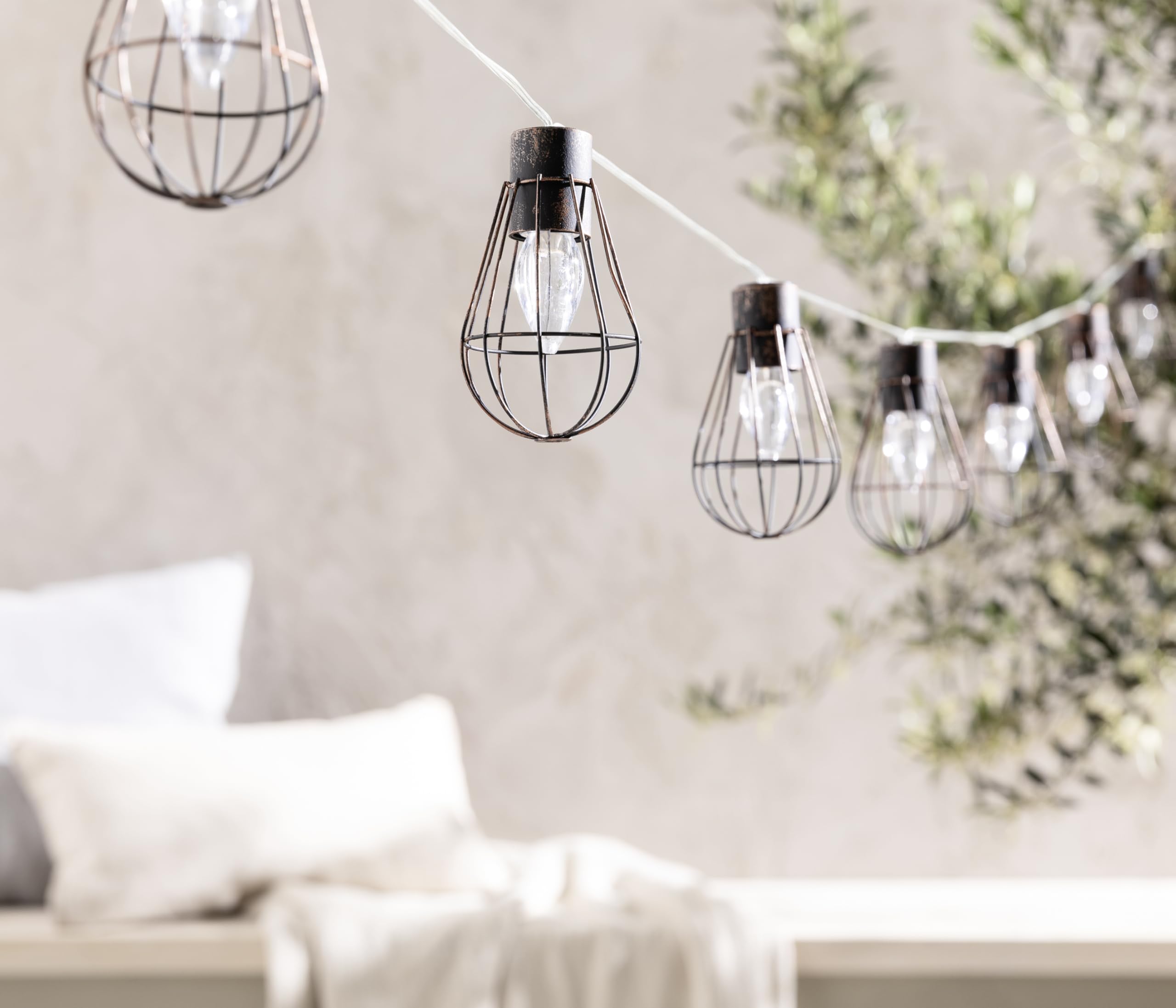 Dehner Premium Lovely Solar Retro Lichterkette 10 LED warmweiß 330 cm