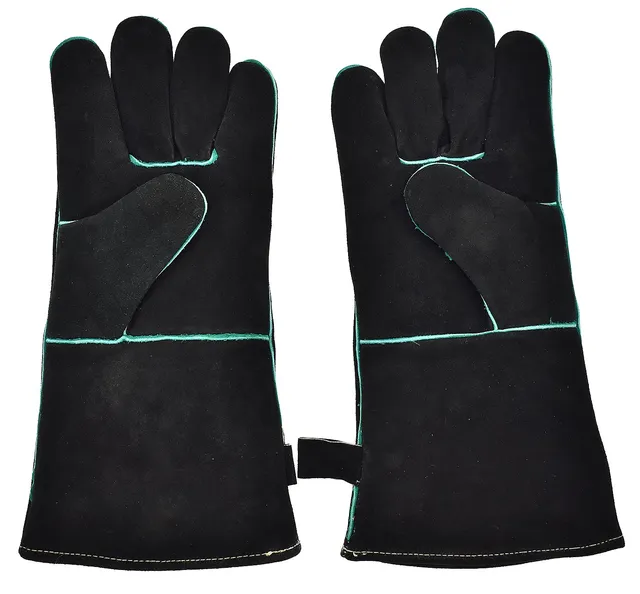 Dehner Premium Lovely Grillhandschuhe Leder schwarz 36,8 cm