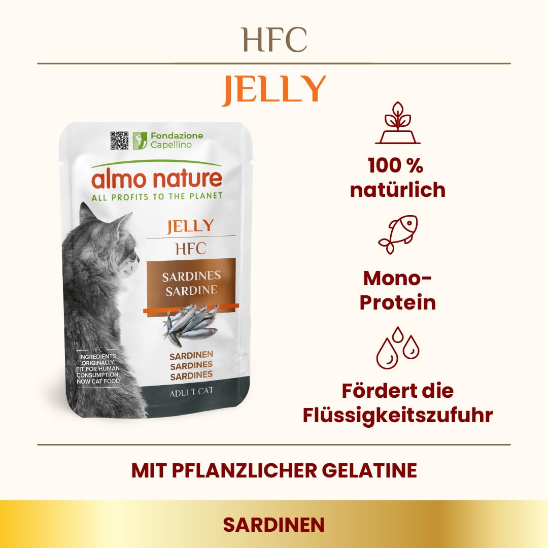 Almo Nature HFC Jelly Sardinen Katzennassfutter 24x55 g glutenfrei