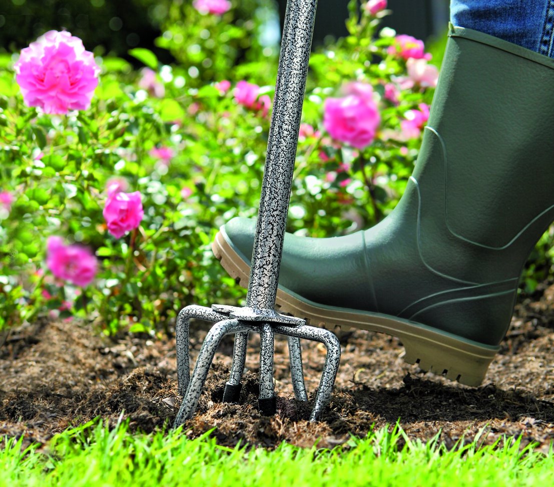 Dehner Gartenkralle Stahl 90cm Bodenlockerer grau grün