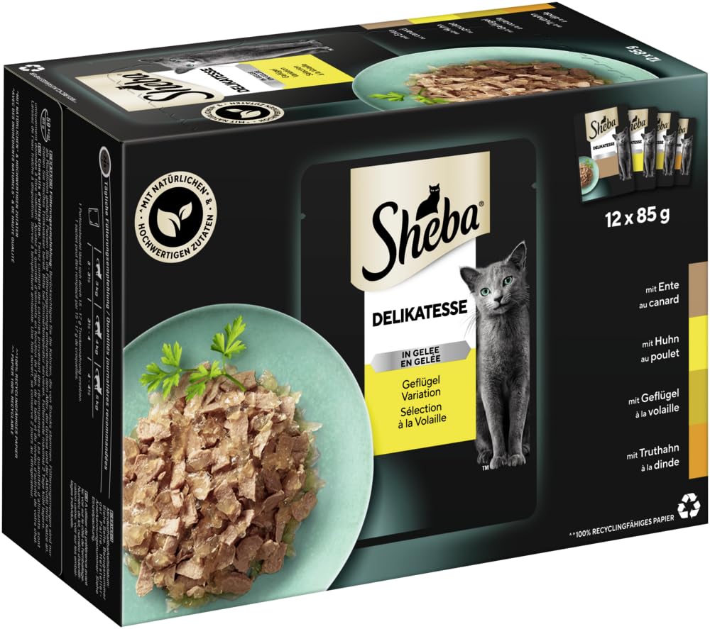 Sheba Delikatesse Gelee Nassfutter Geflügel 24x85g Schale