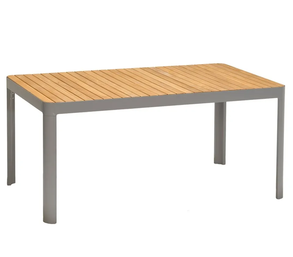 Dehner Bergen Gartentisch 161x95x75 Teak grau