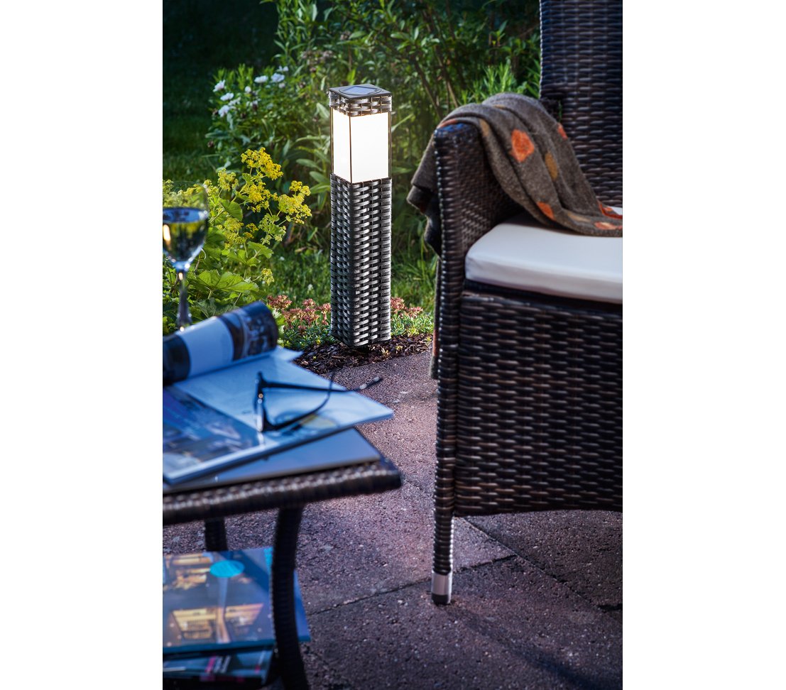 Dehner Living 1032945 Solar Standleuchte Rattan 50 cm