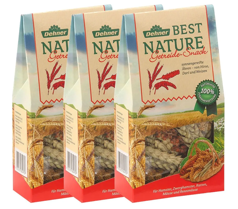 Dehner Best Nature Nagersnack Getreideähren-Mix 3x50 g