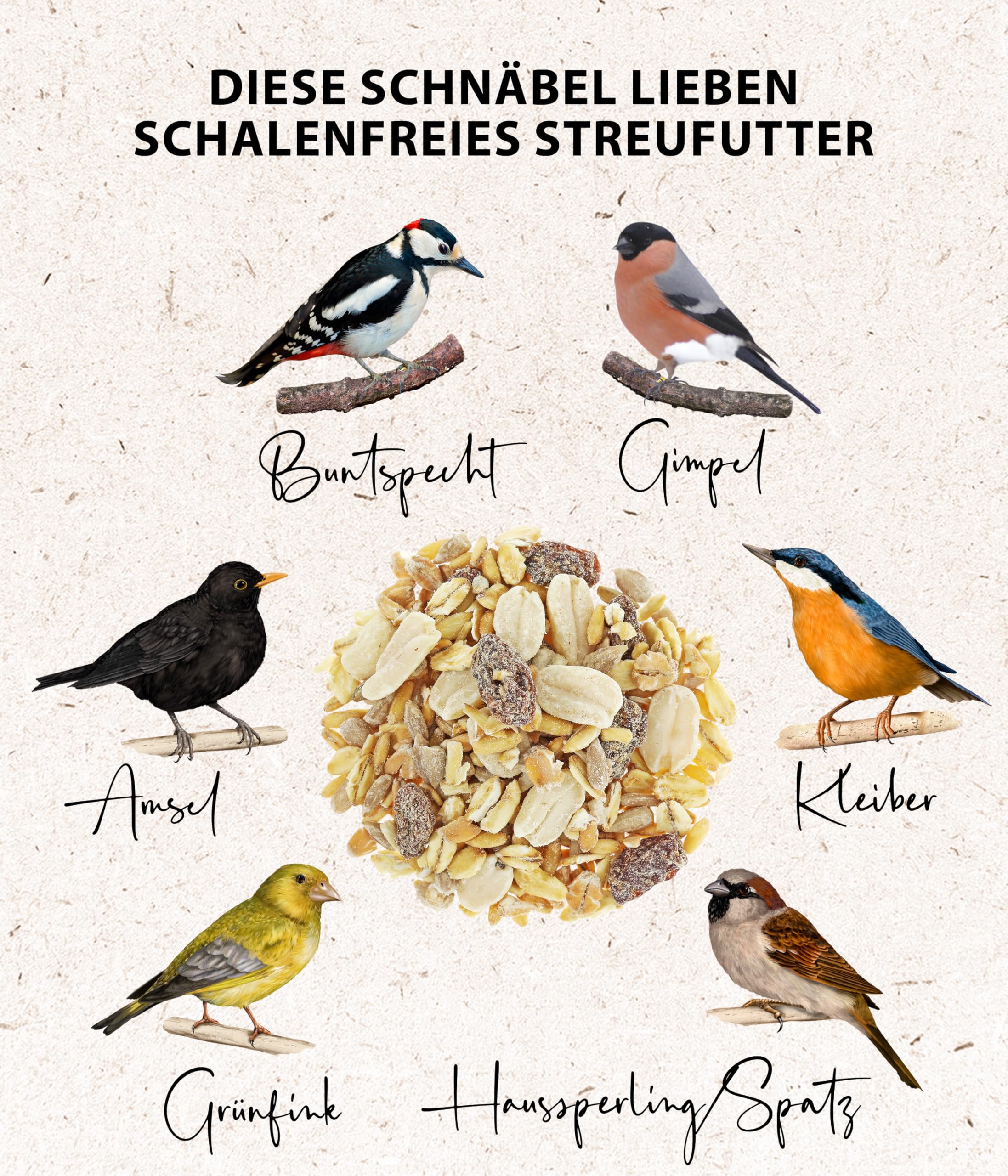 Dehner Natura Streufutter Wildvögel 3,6kg schalenfrei Erdnuss