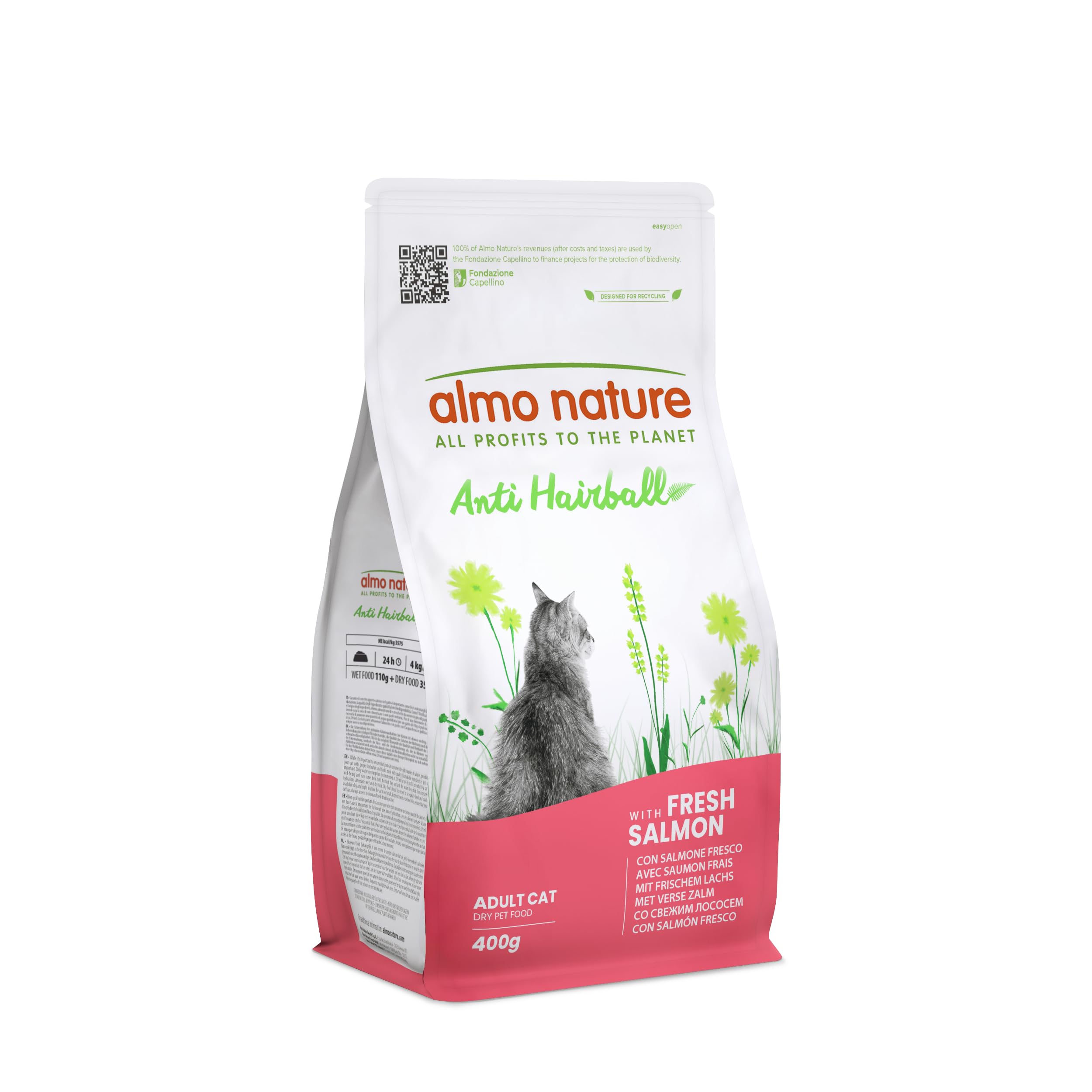 Almo Nature Anti Hairball Trockenfutter Lachs 2kg Faser