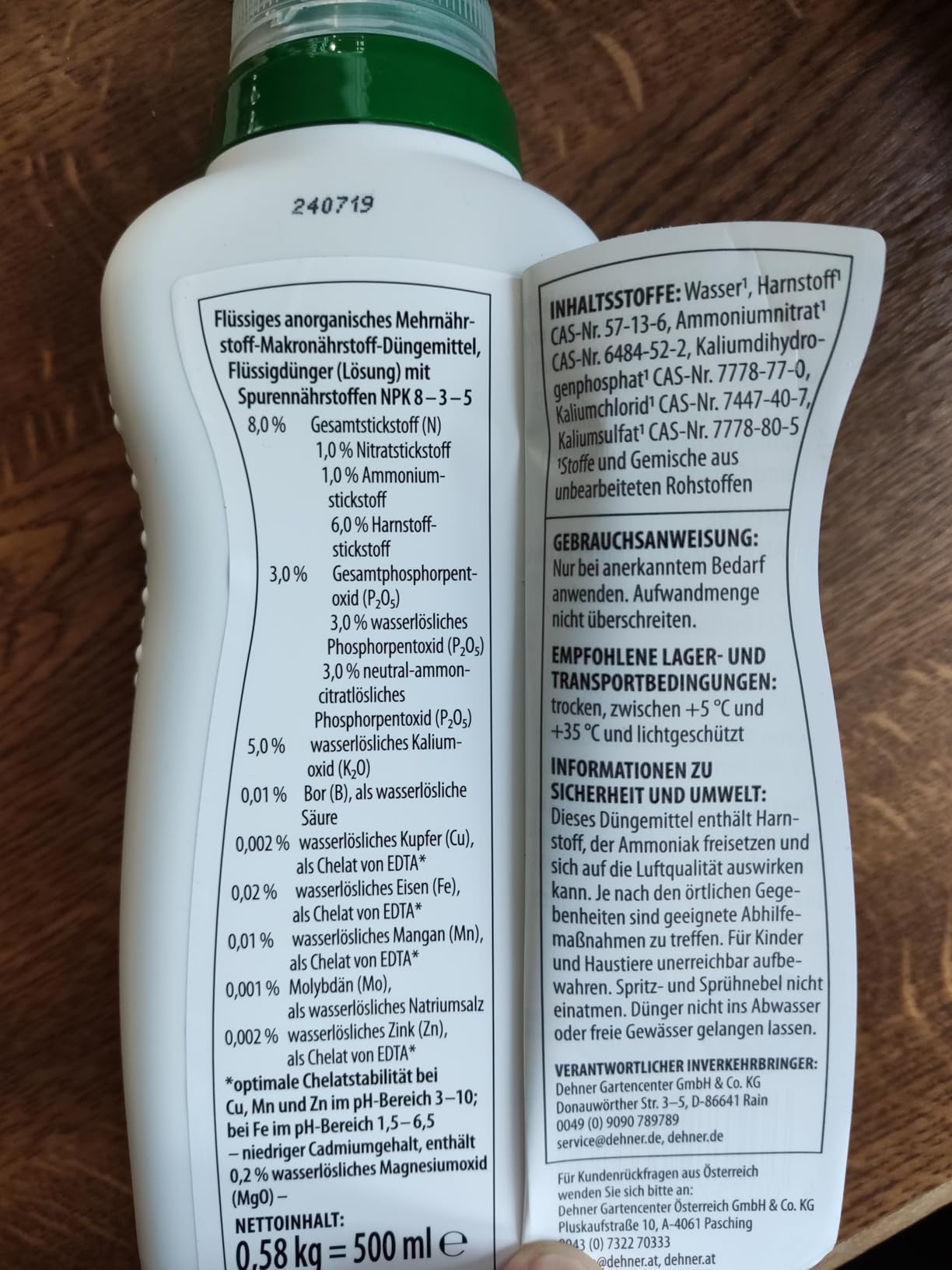 Dehner Grünpflanzendünger flüssig NPK 500 ml