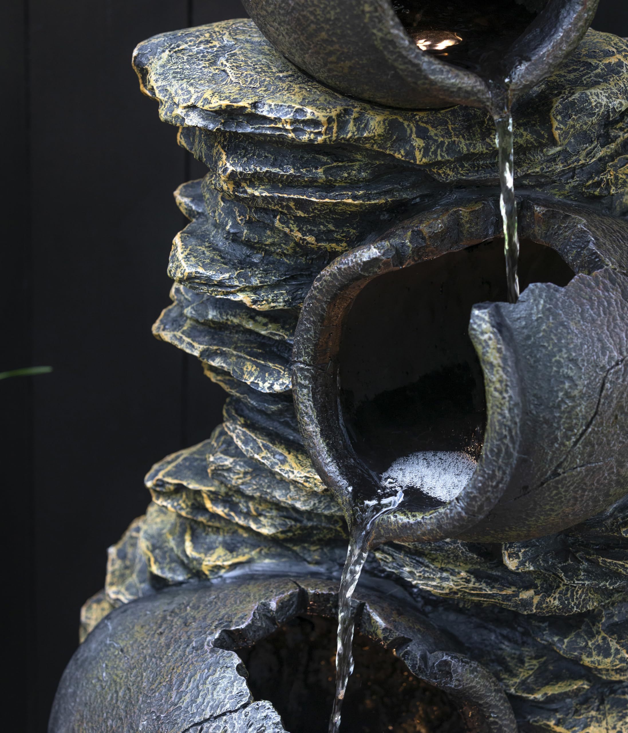 Dehner Gartencenter Krüge Gartenbrunnen LED 118cm Polyresin