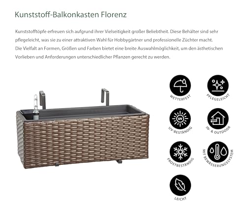 Dehner Premium Lovely Blumenkasten Florenz braun 80 cm