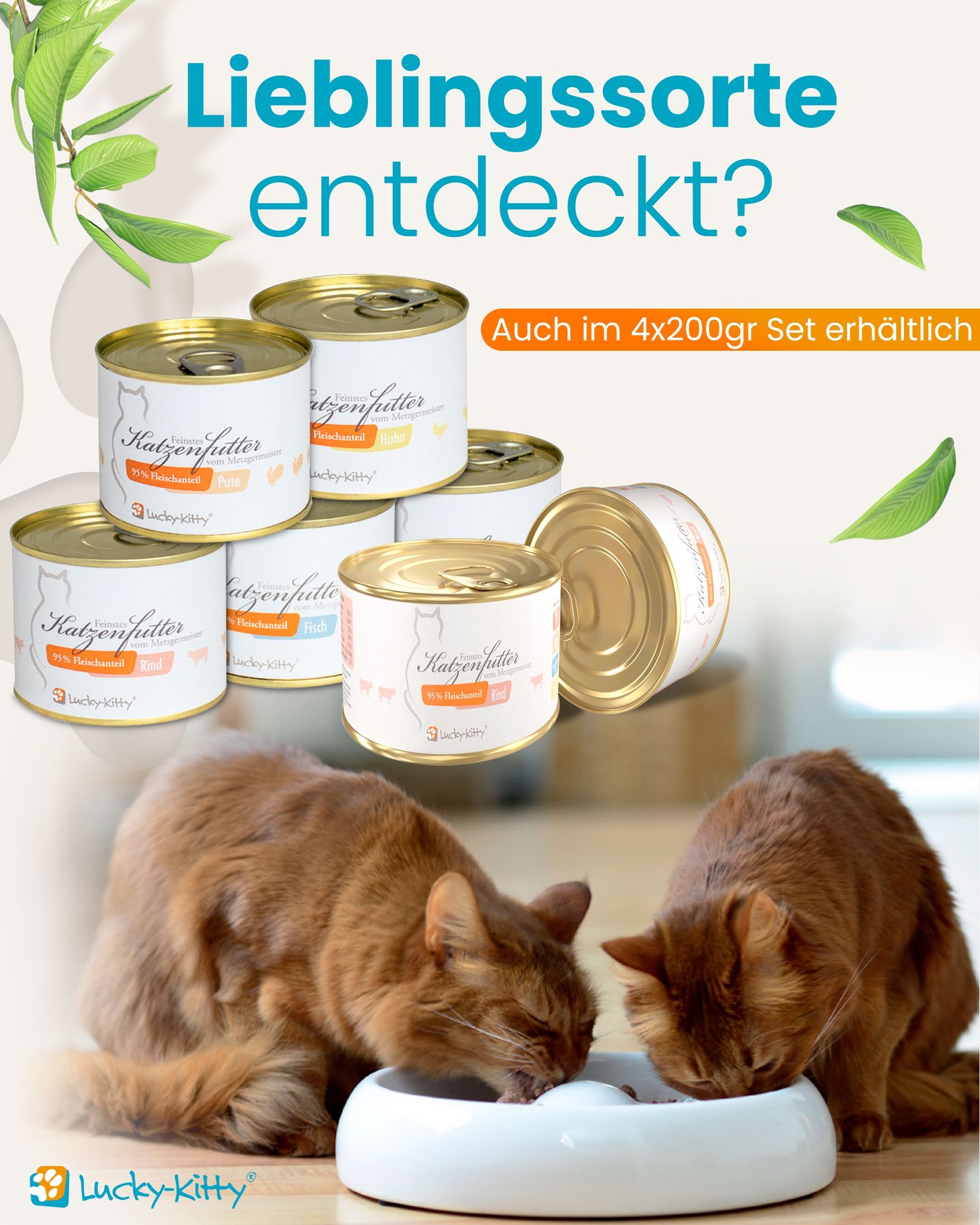 Lucky-Kitty Sparpaket D Geflügel II Nassfutter 15x200g