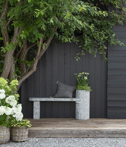 Dehner Flora Gartenbank Granit grau bepflanzbar