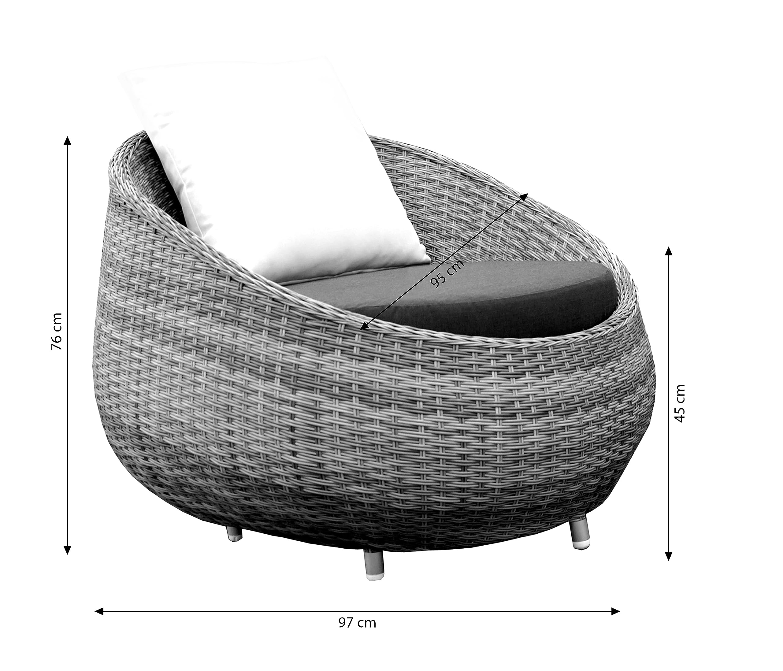 Dehner Premium Lovely Avani Loungegruppe 4-teilig grau creme