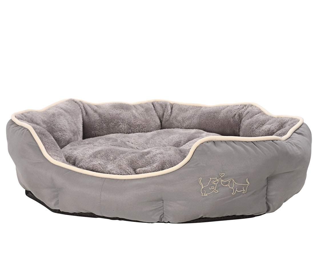 Dehner Lieblinge Sammy Hundebett oval grau 57x52 cm
