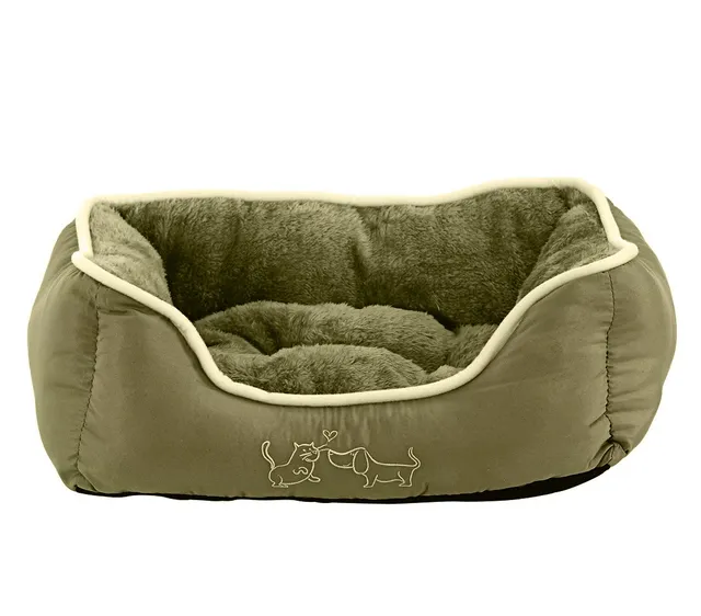 Dehner Lieblinge Sammy Katzenbett 47x37 grün Plüsch