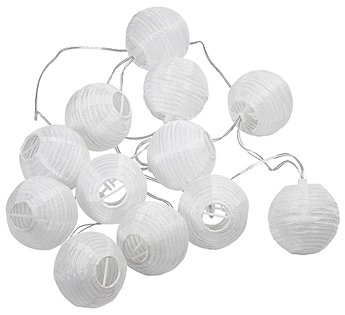 Dehner Lampion Solar-Lichterkette 240 cm weiß Nylon