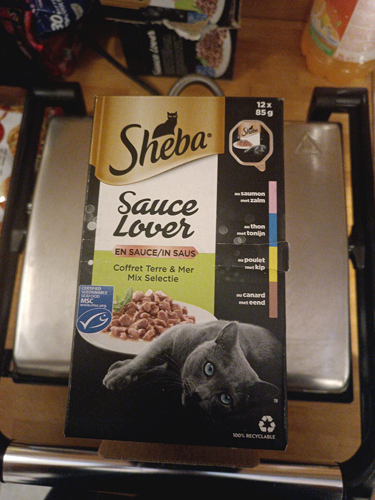 Sheba Sauce Lover Nassfutter Katze 72x85g Huhn Ente Lachs Thunfisch
