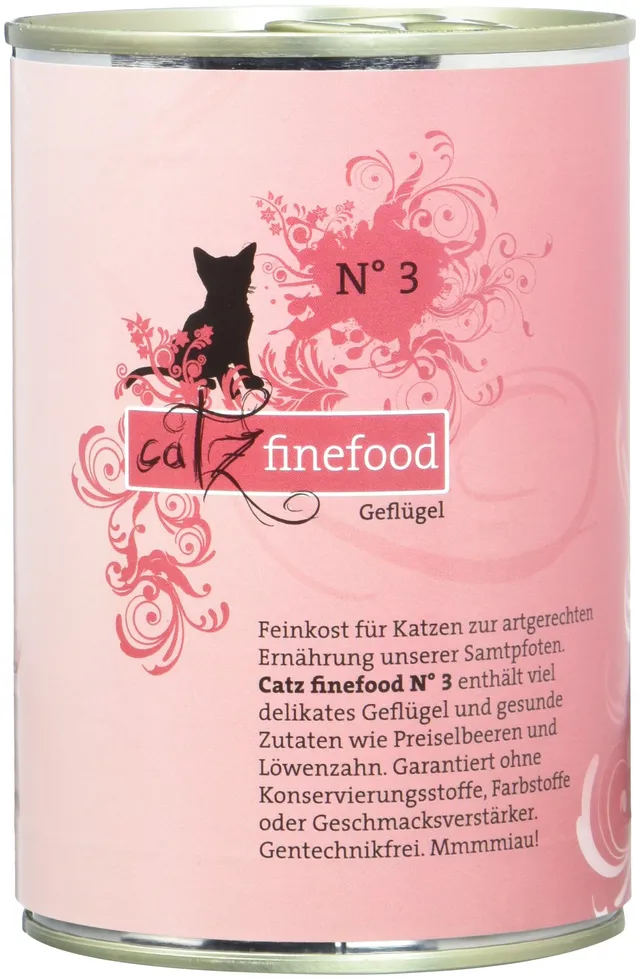 catz finefood N°3 Geflügel Katzenfutter nass 6x400g Preiselbeere