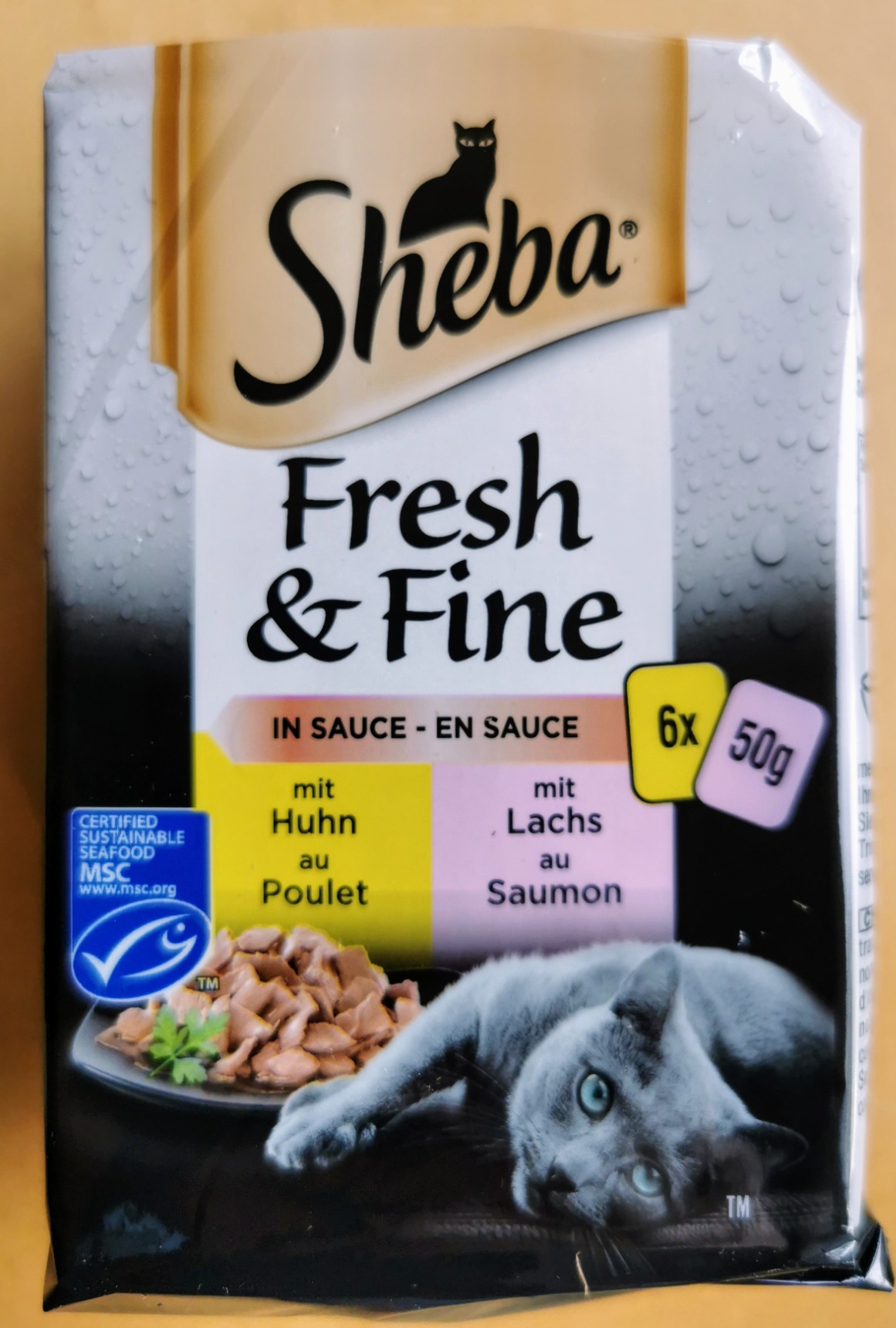 Sheba Fresh Fine Huhn Lachs Sauce Nassfutter 36x50g MSC
