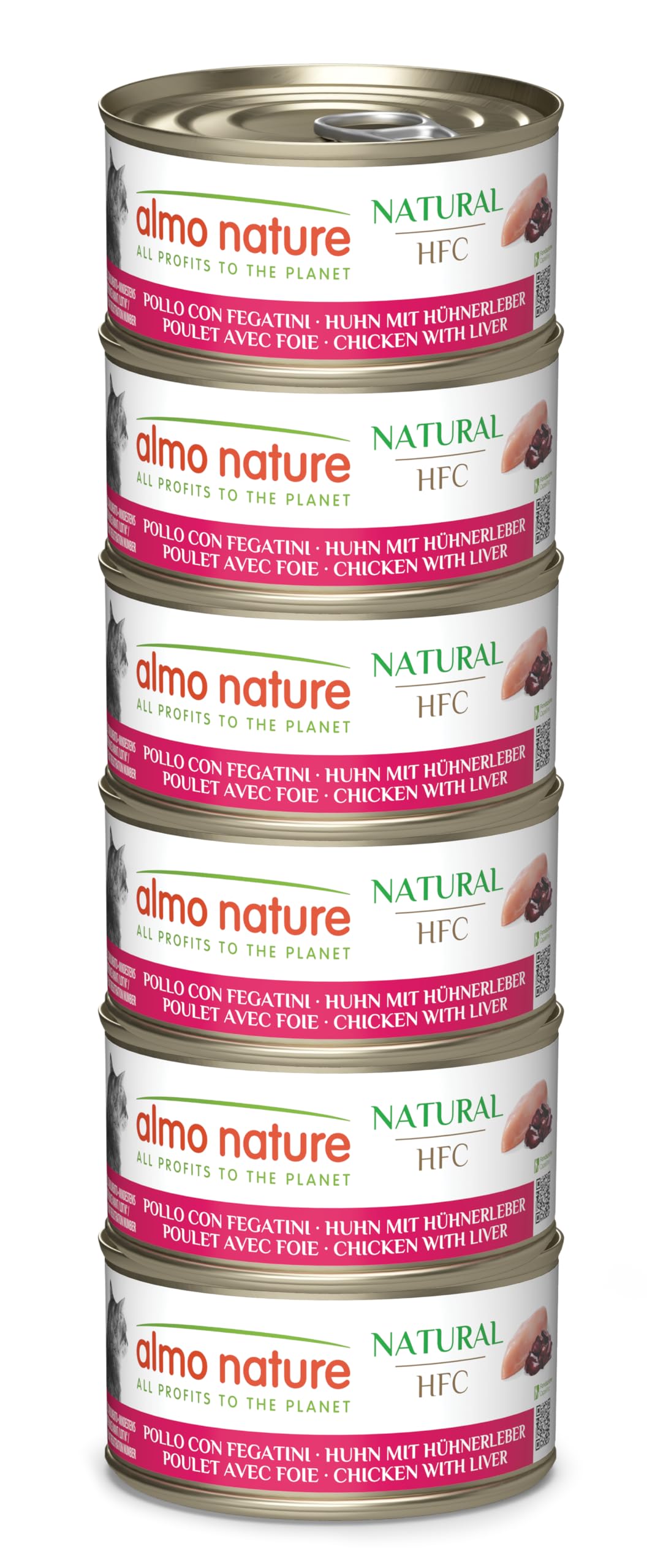 Almo Nature HFC Natural Nassfutter Huhn&Käse 6x70g