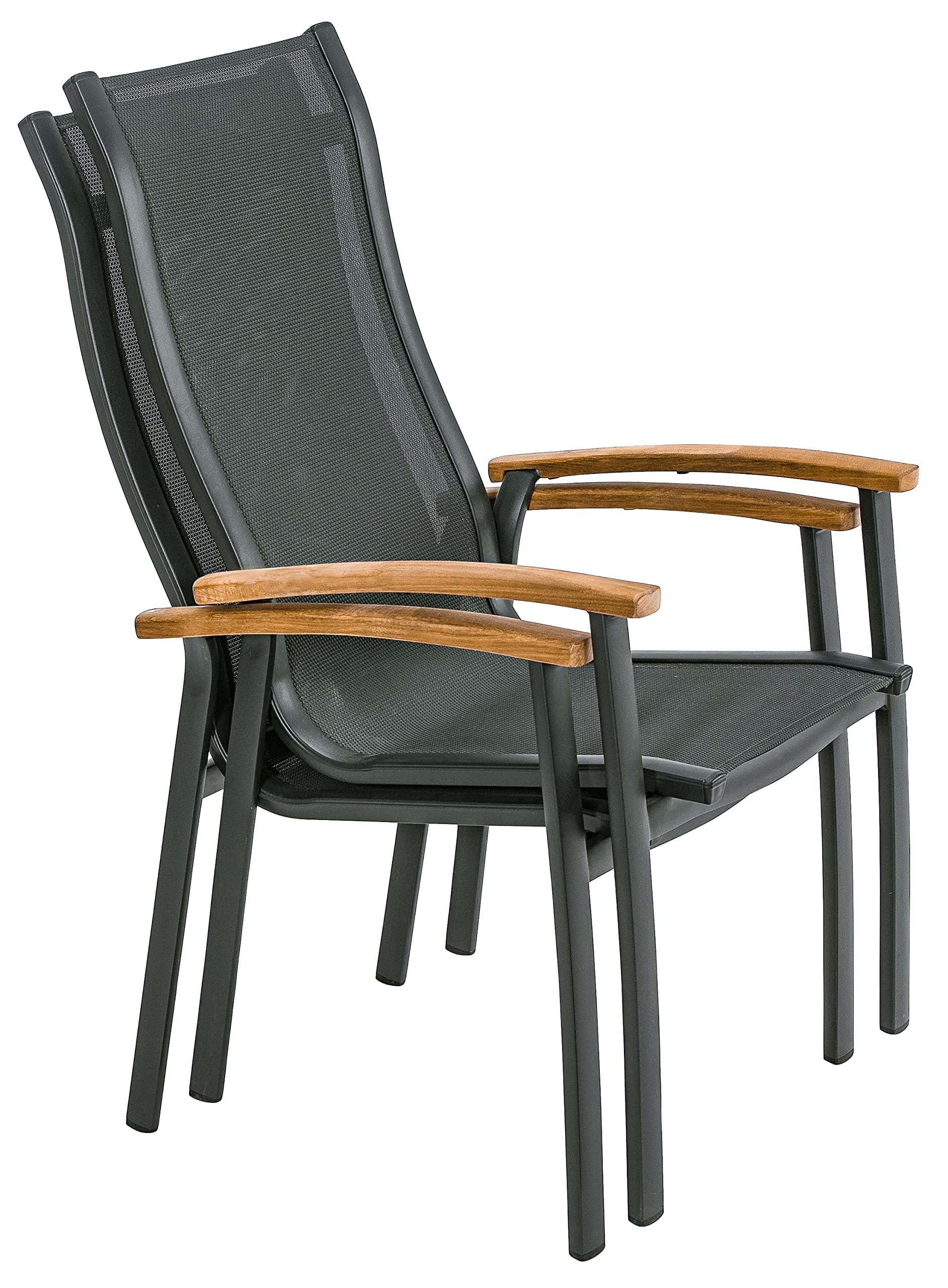 Dehner Chicago Wood Stapelstuhl Alu schwarz stapelbar robust