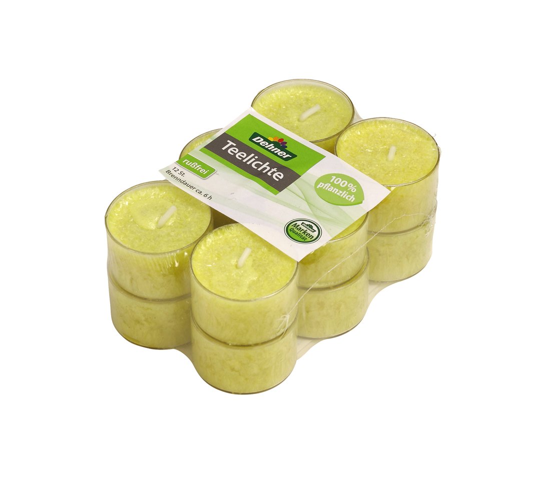 Dehner Premium Lovely Teelichter grün 72 Stück rußfrei